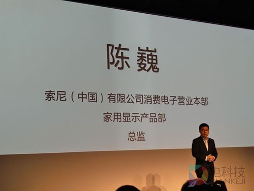 索尼(中国)有限公司消费电子营业本部,家用显示产品部总监陈巍上台做